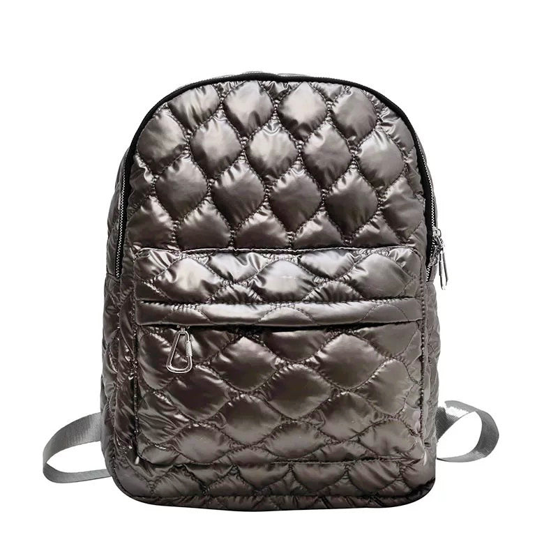 The Jade Metallic Puffer Backpack