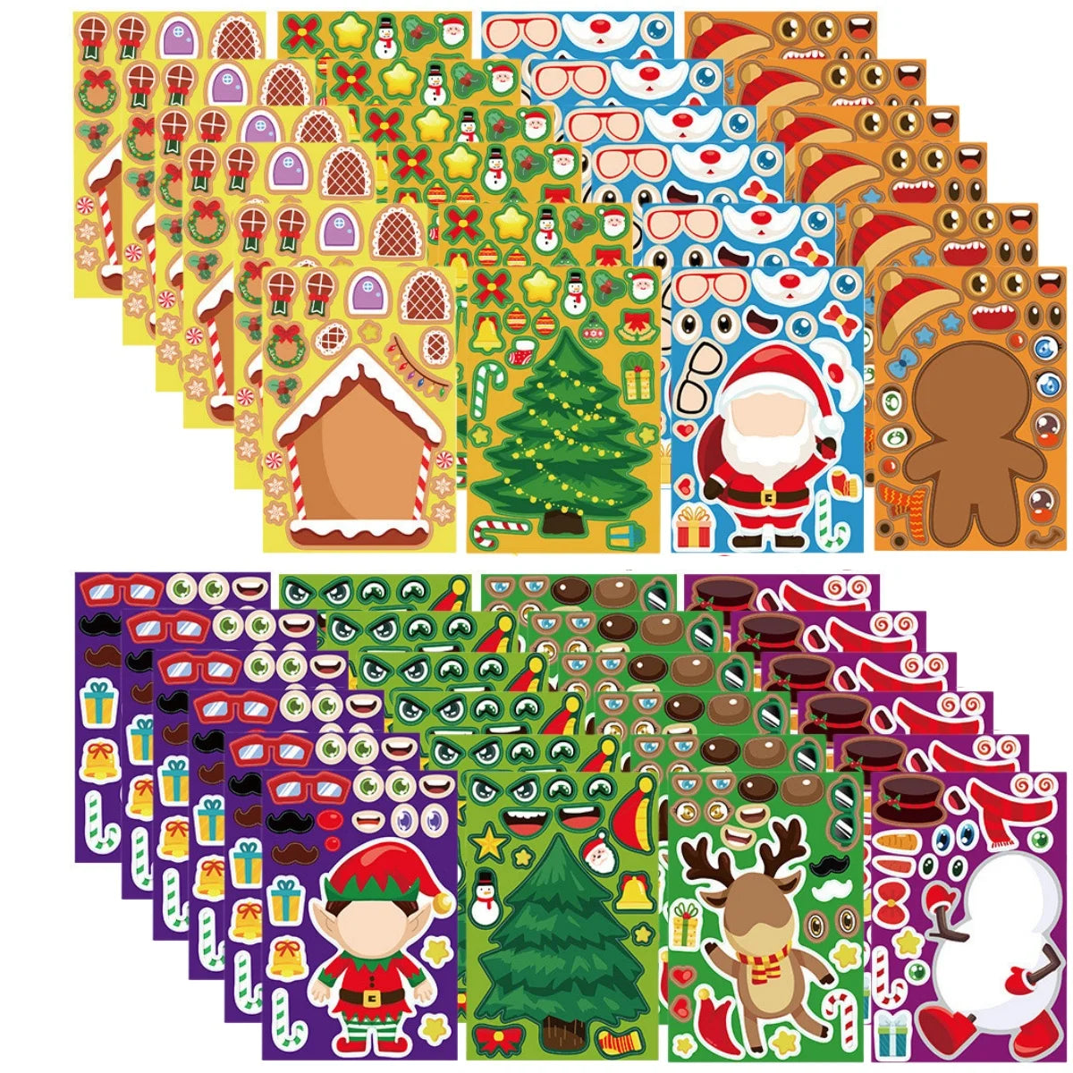 The Make-a-Face Christmas Sticker Sheets