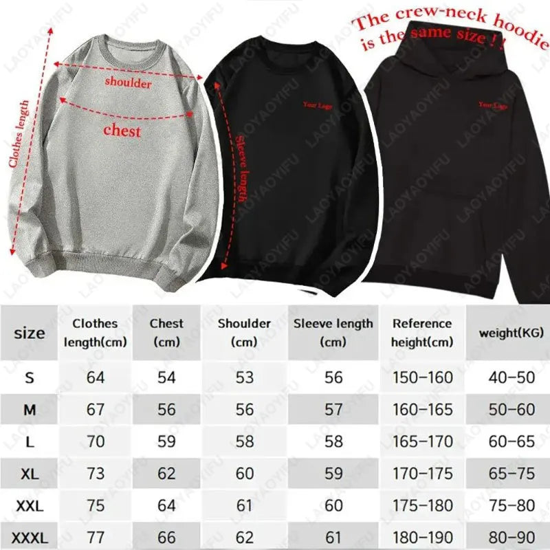 Size chart for The Fall Favorites Crewneck, sizes S to 3XL