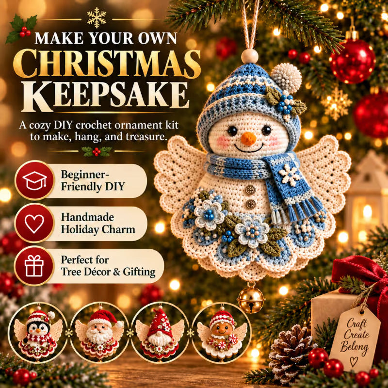 DIY crochet Christmas ornament kit detail