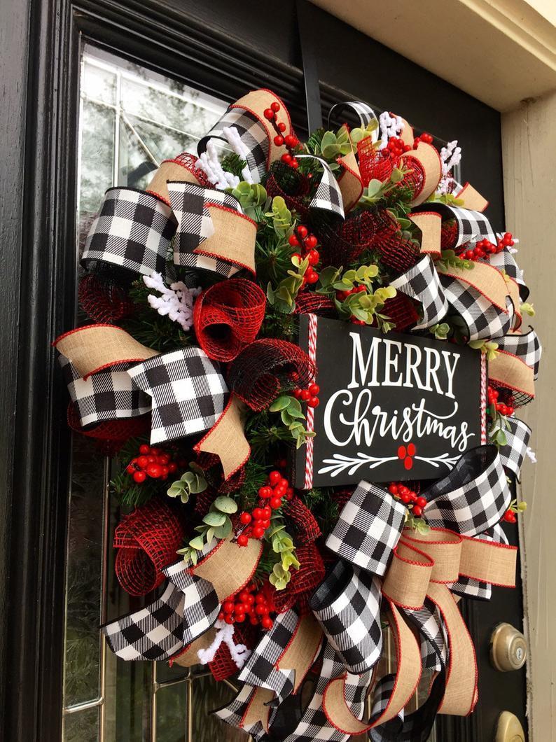 Red Bow Wreath (10-inch), photo 6