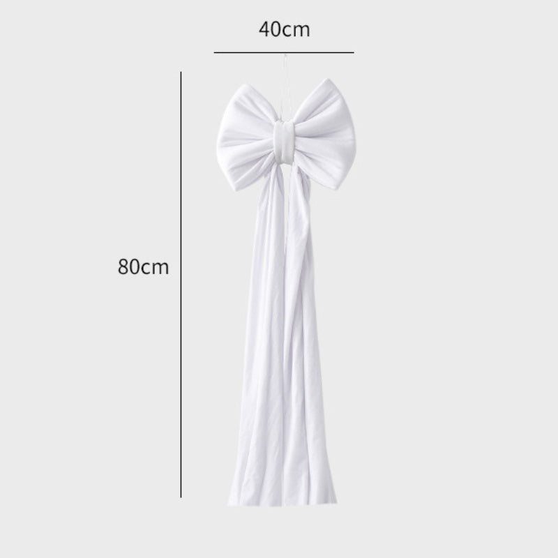 Snow white oversized velvet Christmas bow