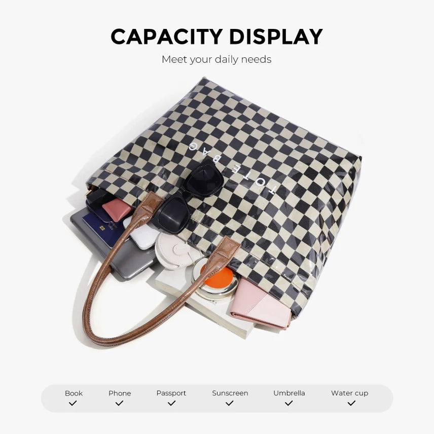 The Brooklyn Checkered Tote
