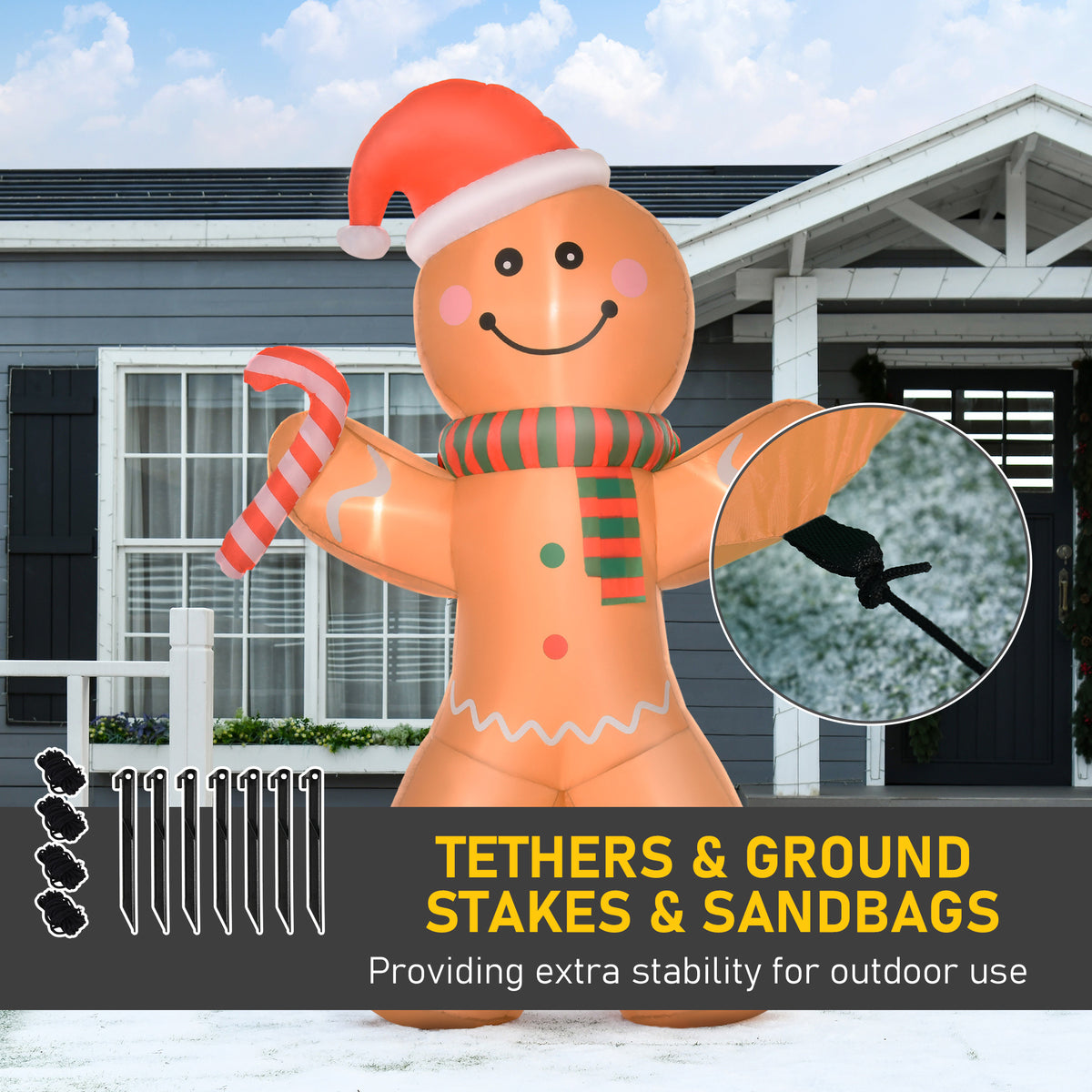 8 ft Inflatable Gingerbread Man, photo 4