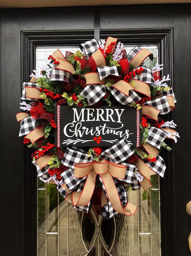 Red Bow Wreath (10-inch), photo 4