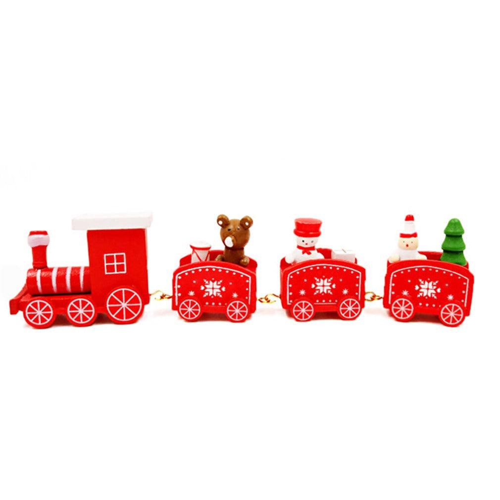 Red wooden Christmas train