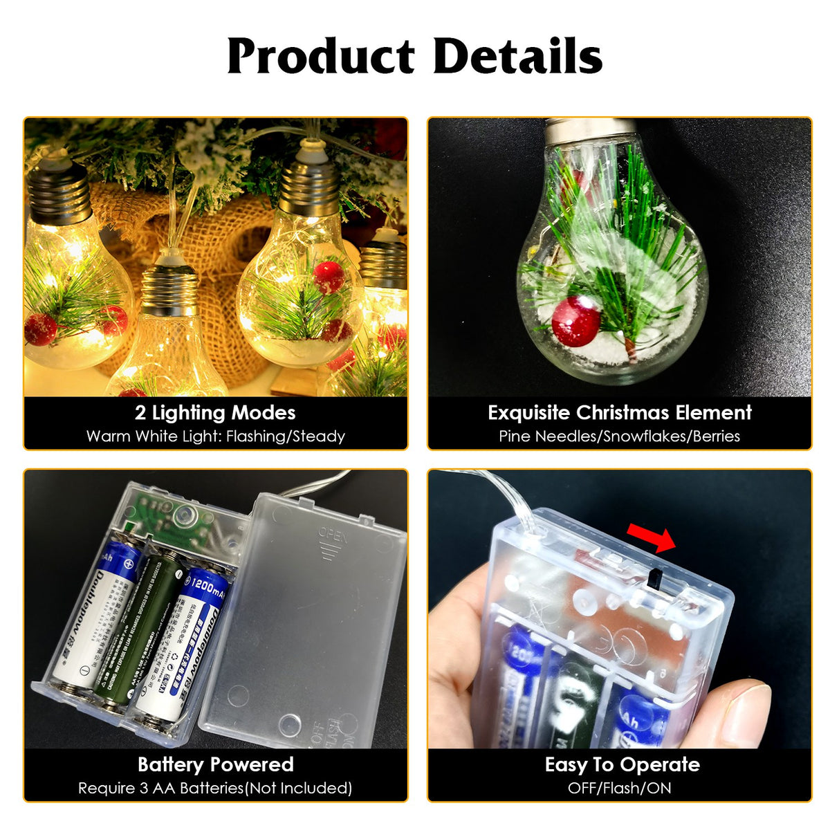 Snow Globe String Lights (13.8 ft), photo 3
