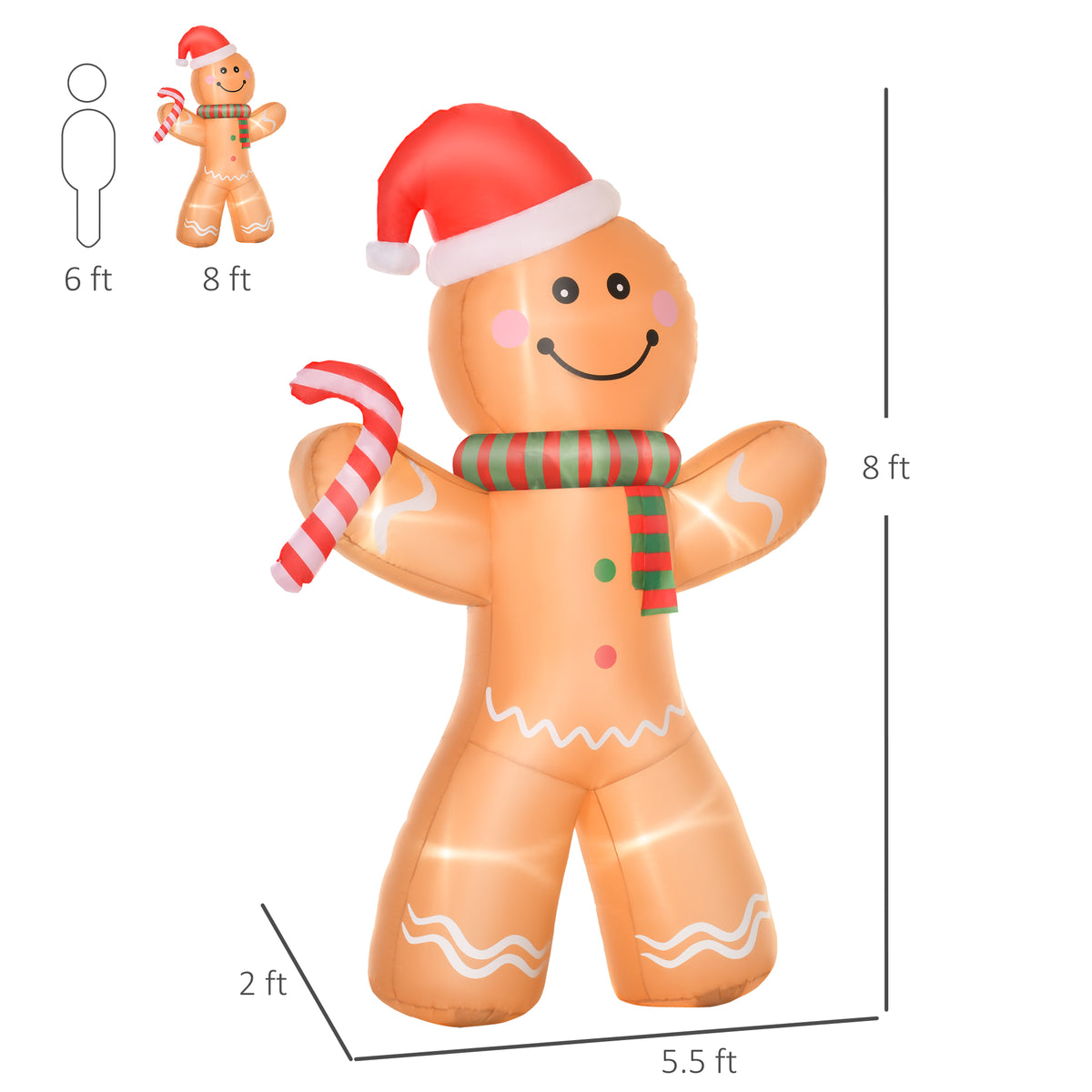 8 ft Inflatable Gingerbread Man, photo 7