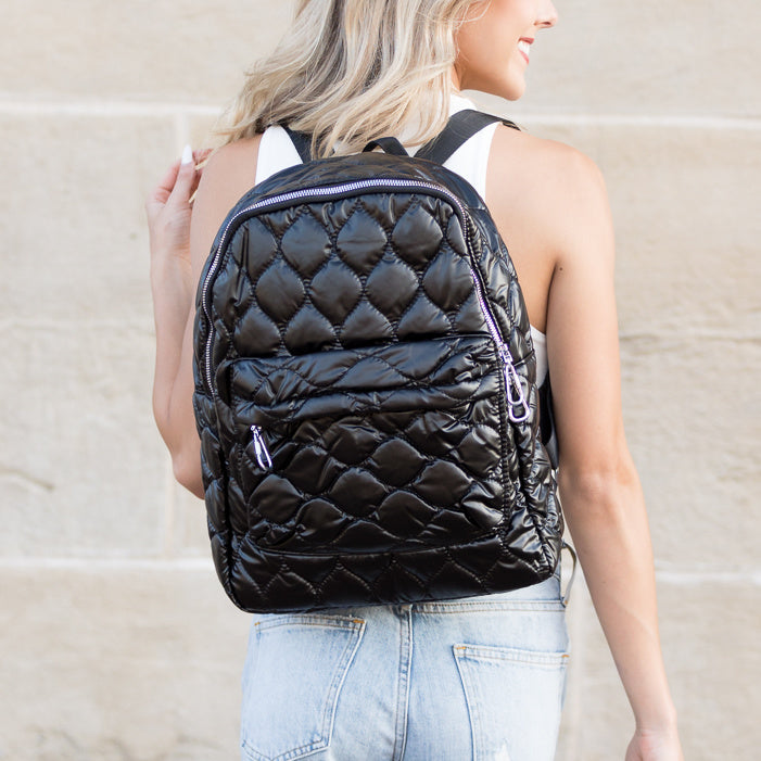 The Jade Metallic Puffer Backpack, photo 4