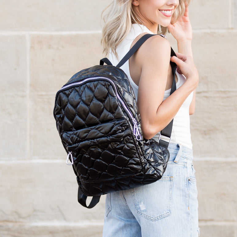 The Jade Metallic Puffer Backpack, photo 5