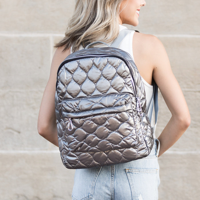 The Jade Metallic Puffer Backpack, photo 7