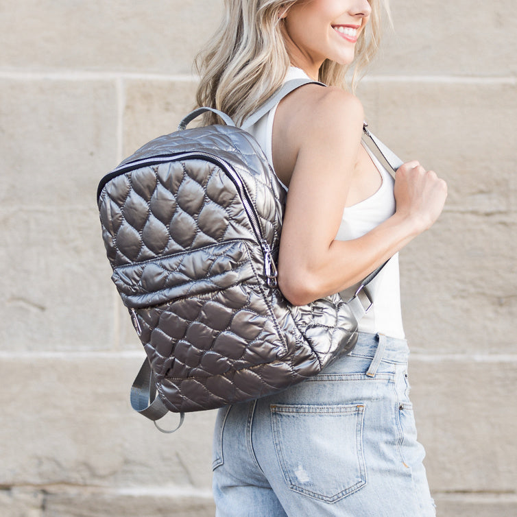 The Jade Metallic Puffer Backpack, photo 8