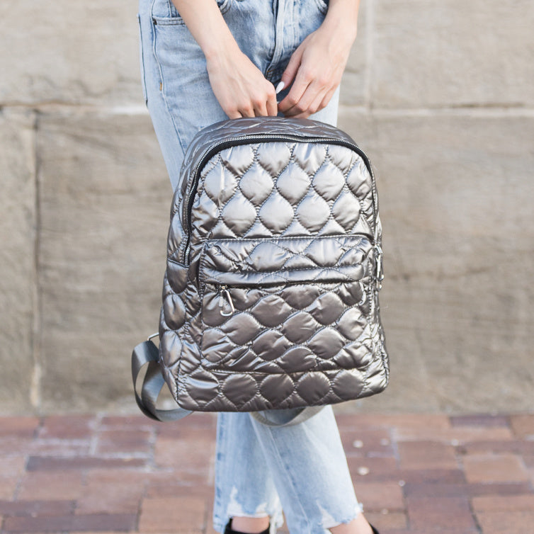 The Jade Metallic Puffer Backpack, photo 9