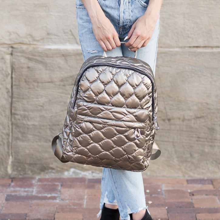 The Jade Metallic Puffer Backpack, photo 3