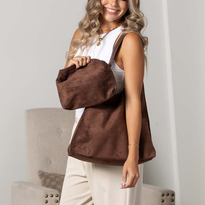 The Andrea 2-in-1 Suede Hobo