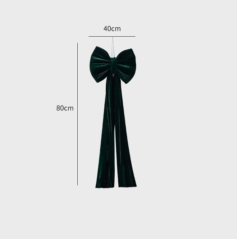 Evergreen oversized velvet Christmas bow