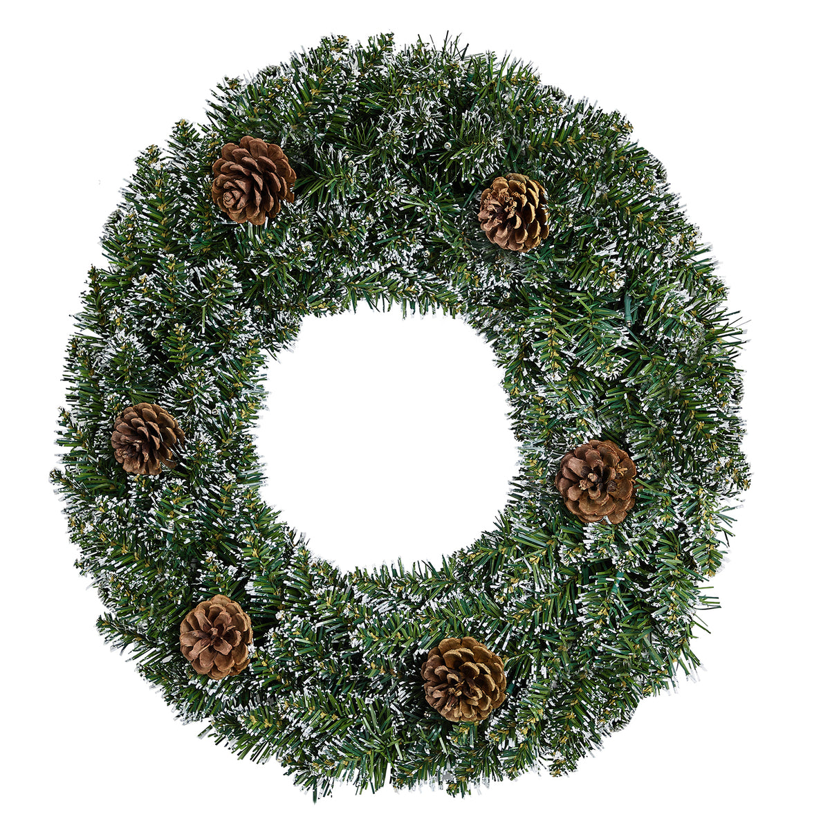 Snow-Tipped Pinecone Wreath (24-inch, Lighted)