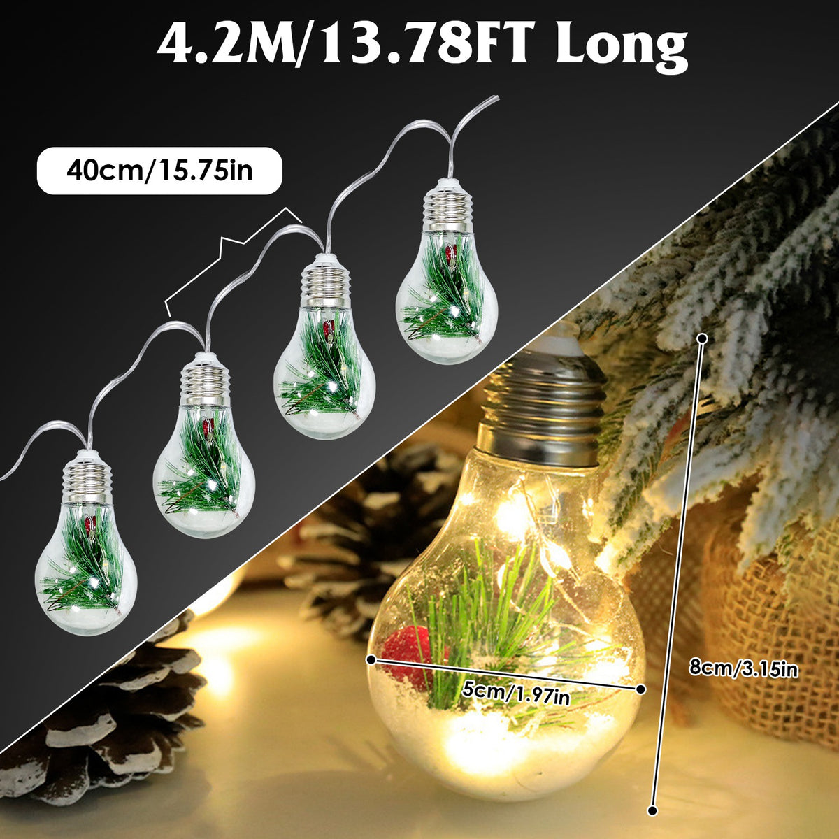 Snow Globe String Lights (13.8 ft), photo 2