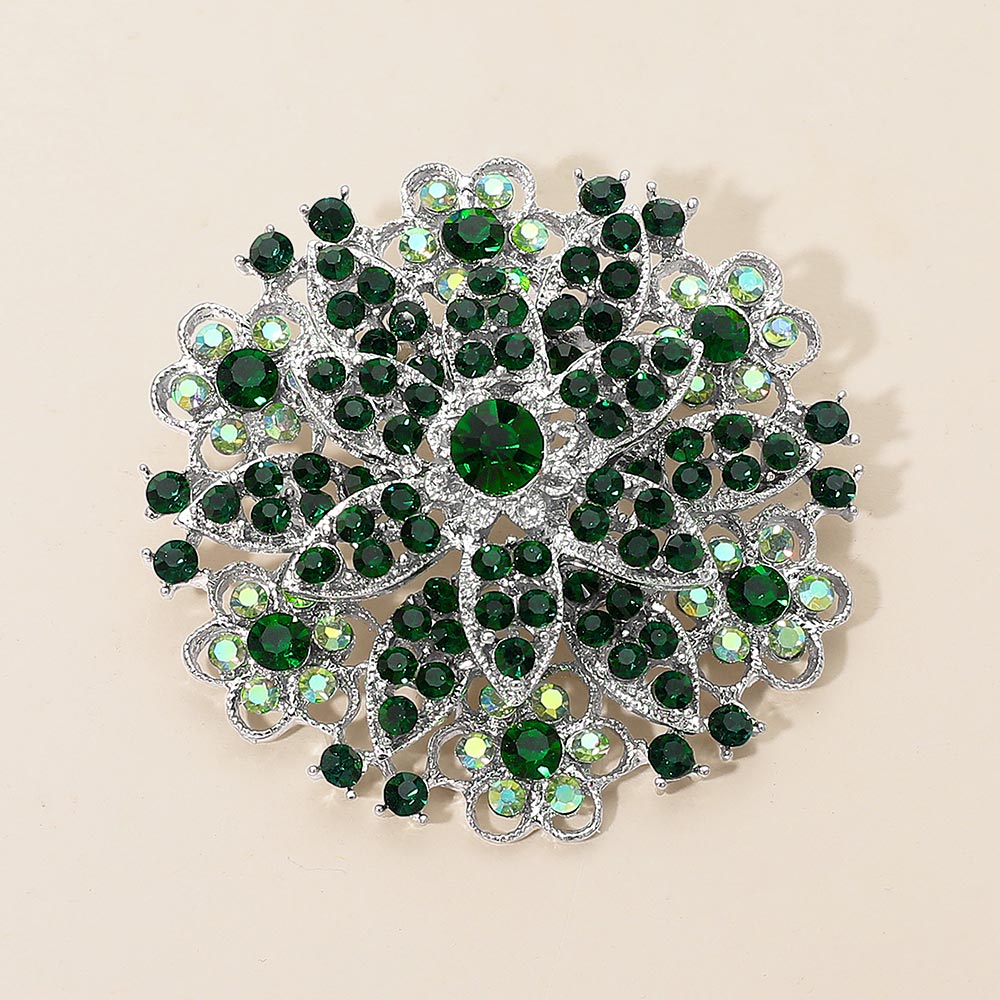 Vintage Floral Crystal Pin Brooch, photo 3