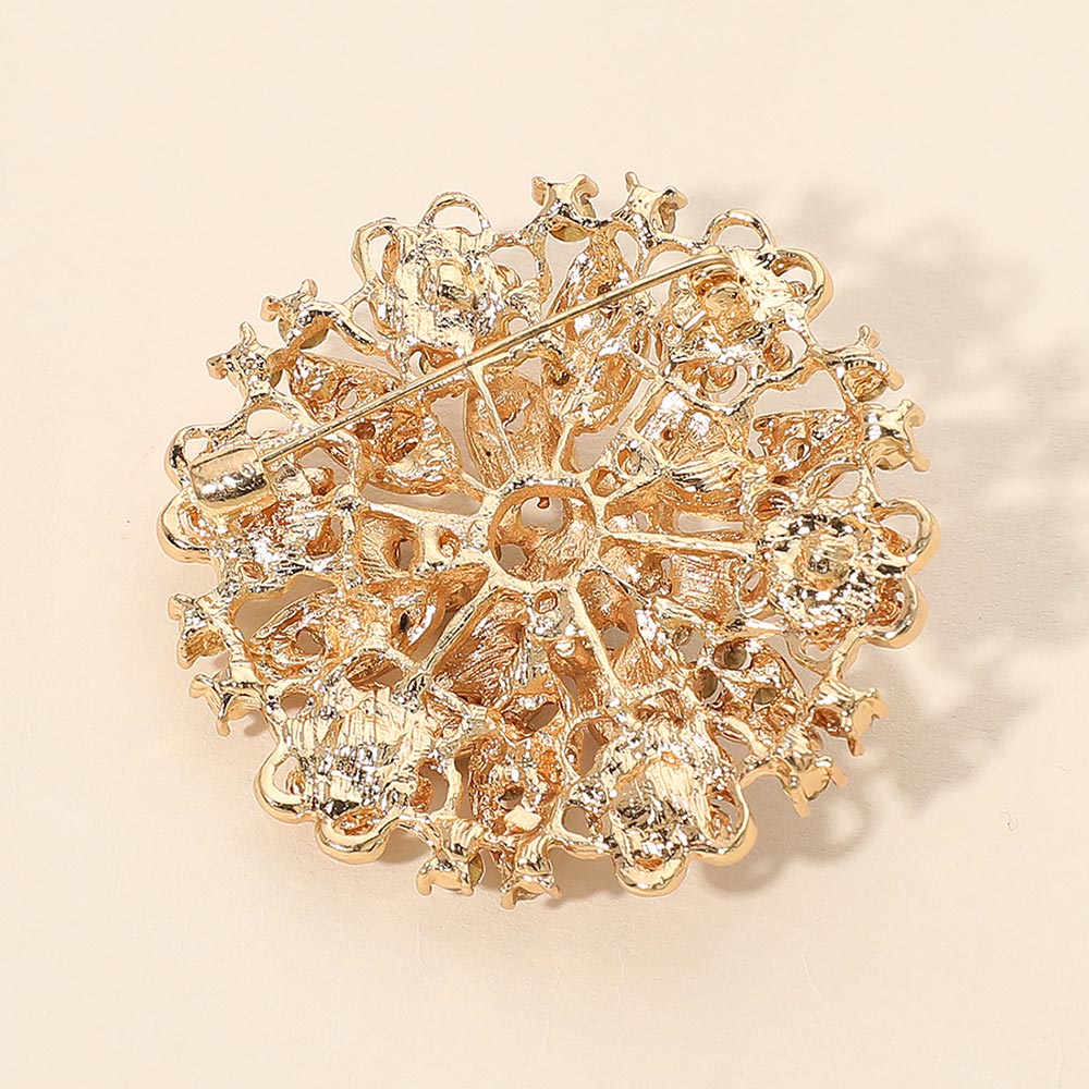 Vintage Floral Crystal Pin Brooch, photo 11
