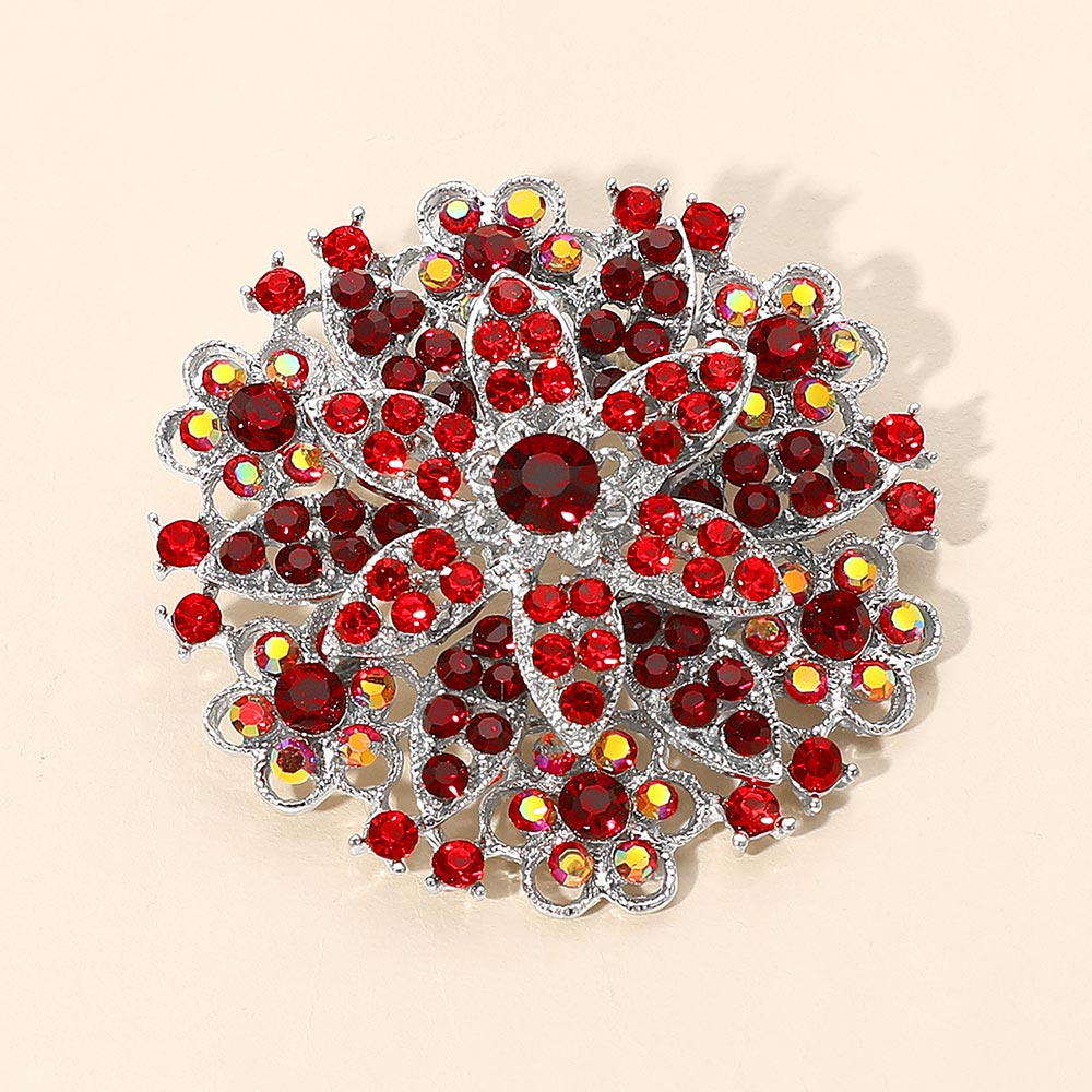 Vintage Floral Crystal Pin Brooch, photo 2