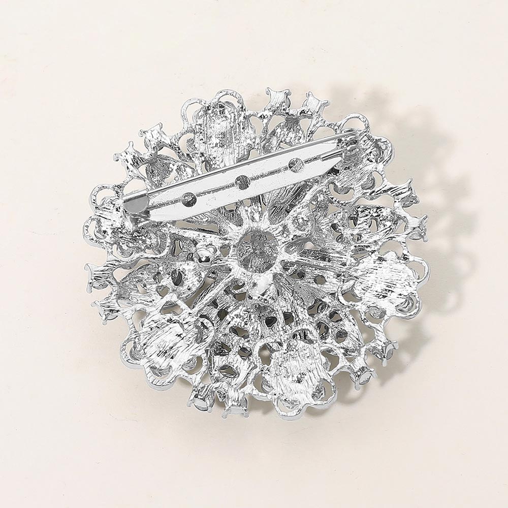 Vintage Floral Crystal Pin Brooch, photo 7