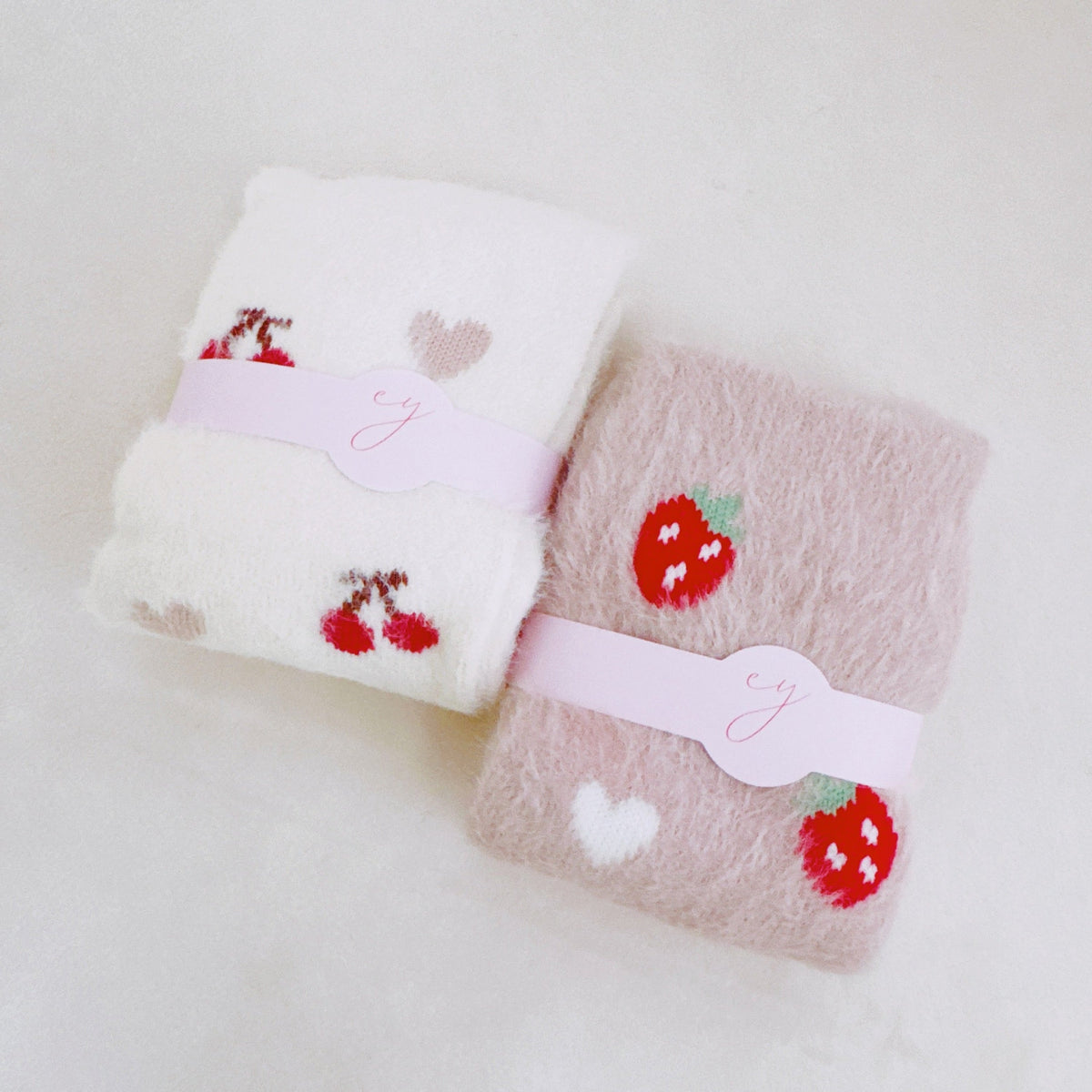 The Cherry & Berry Fuzzy Socks Duo, photo 2
