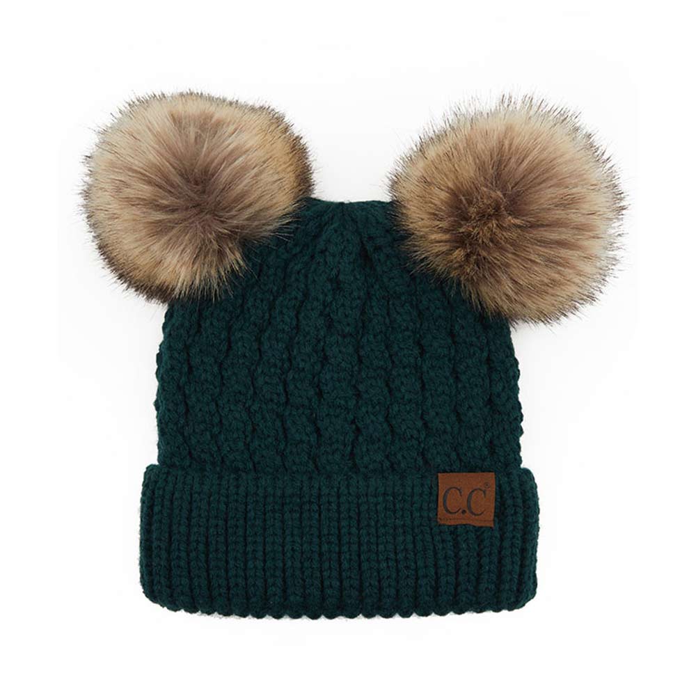 C.C Double Pom Cable Knit Beanie, photo 5