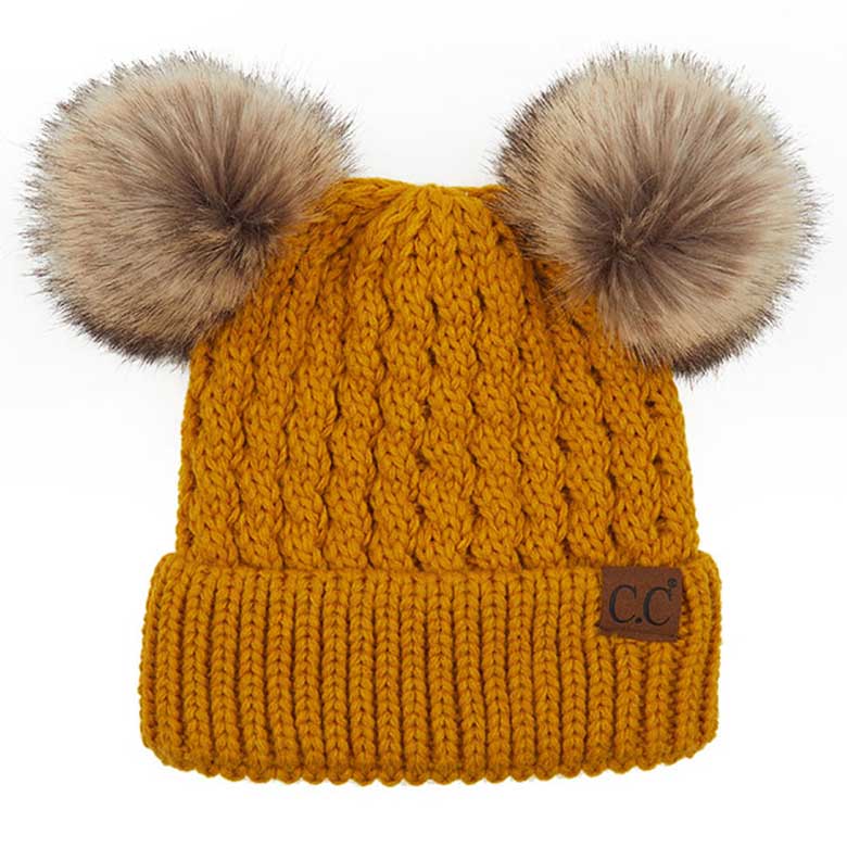C.C Double Pom Cable Knit Beanie, photo 7