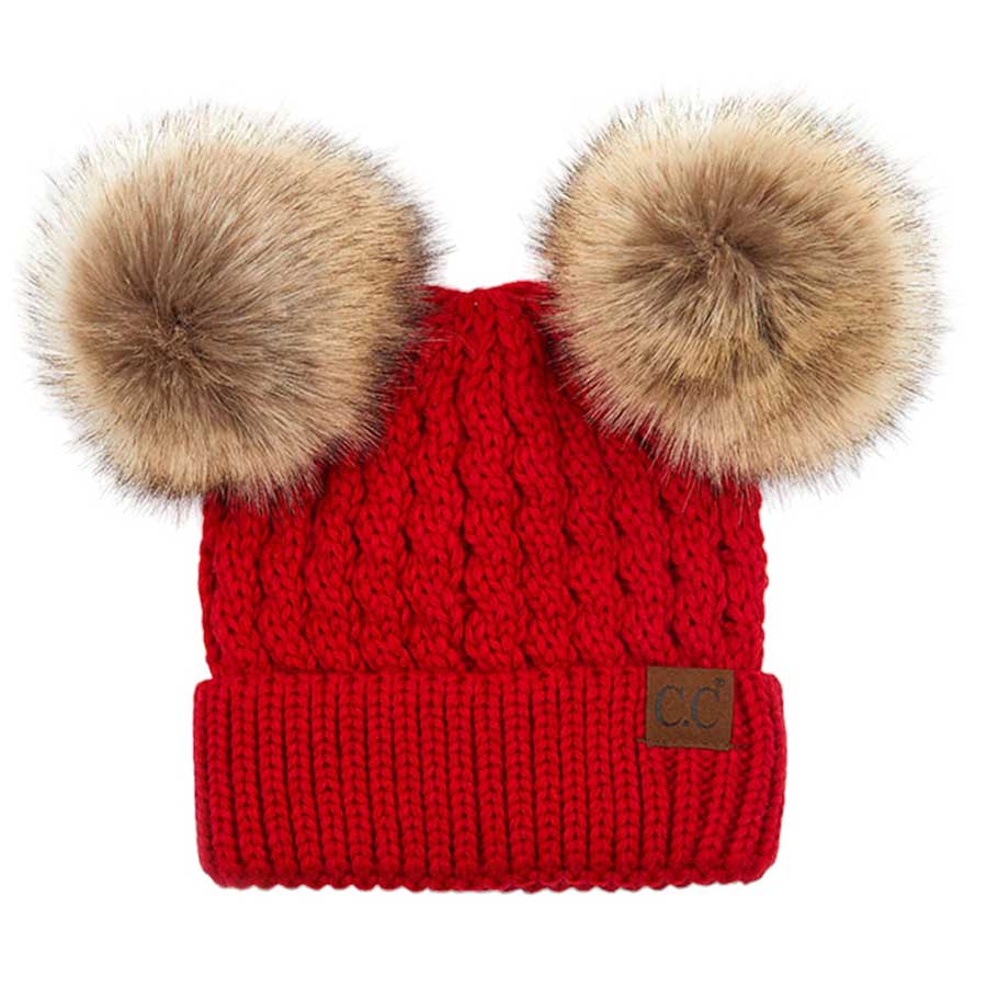 C.C Double Pom Cable Knit Beanie, photo 8