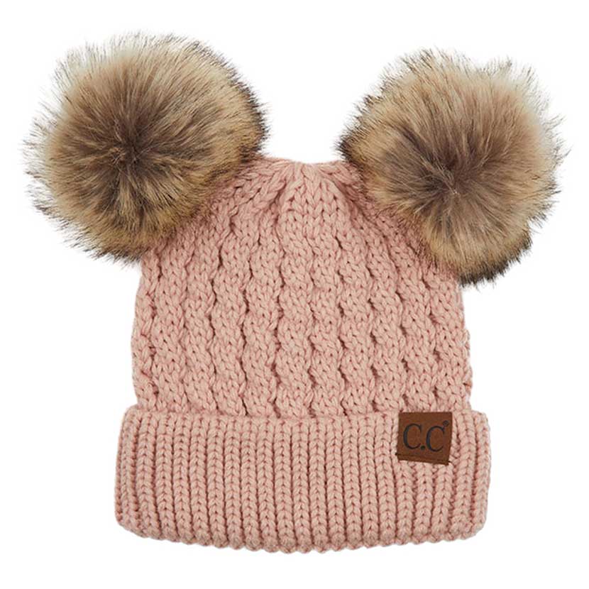 C.C Double Pom Cable Knit Beanie, photo 9