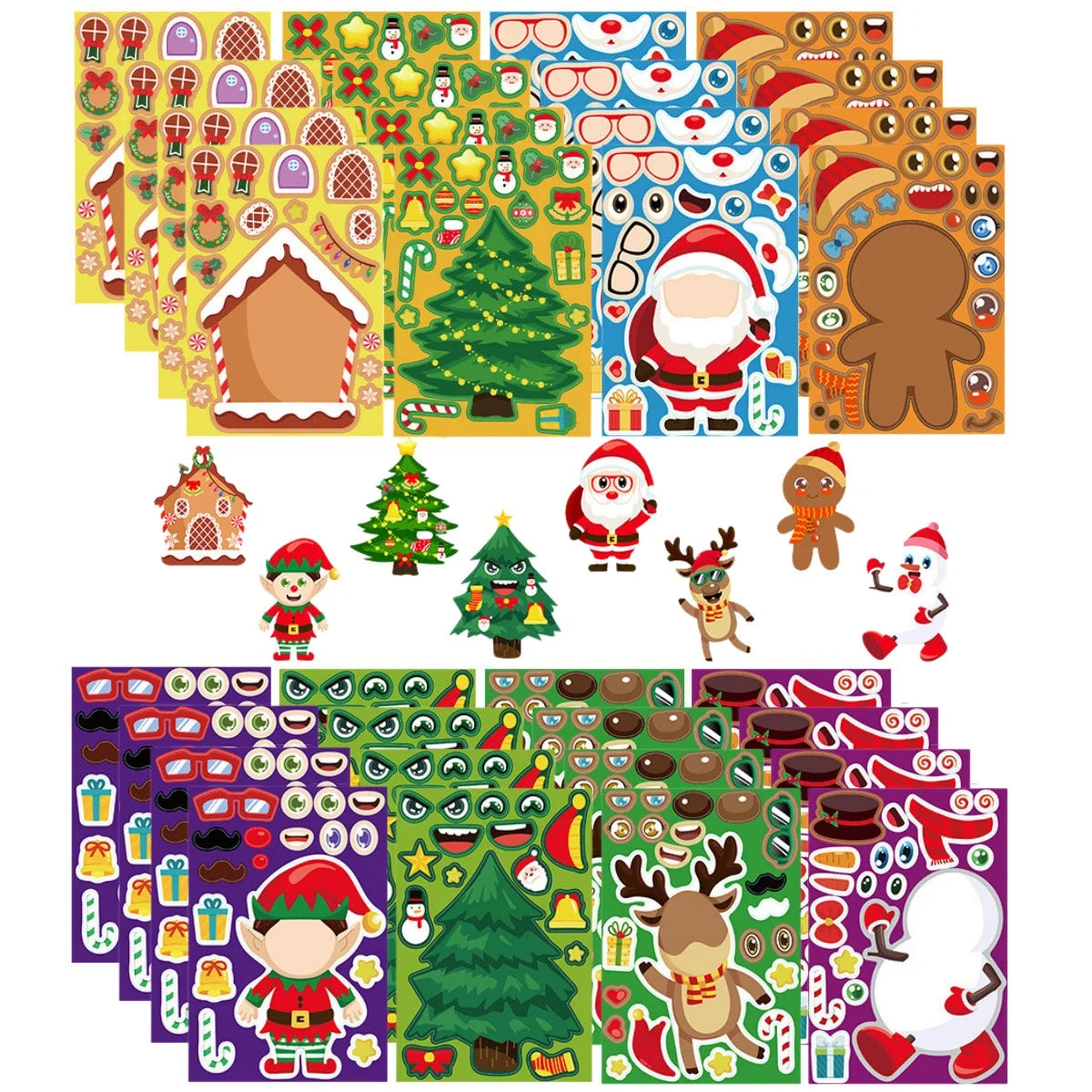 The Make-a-Face Christmas Sticker Sheets