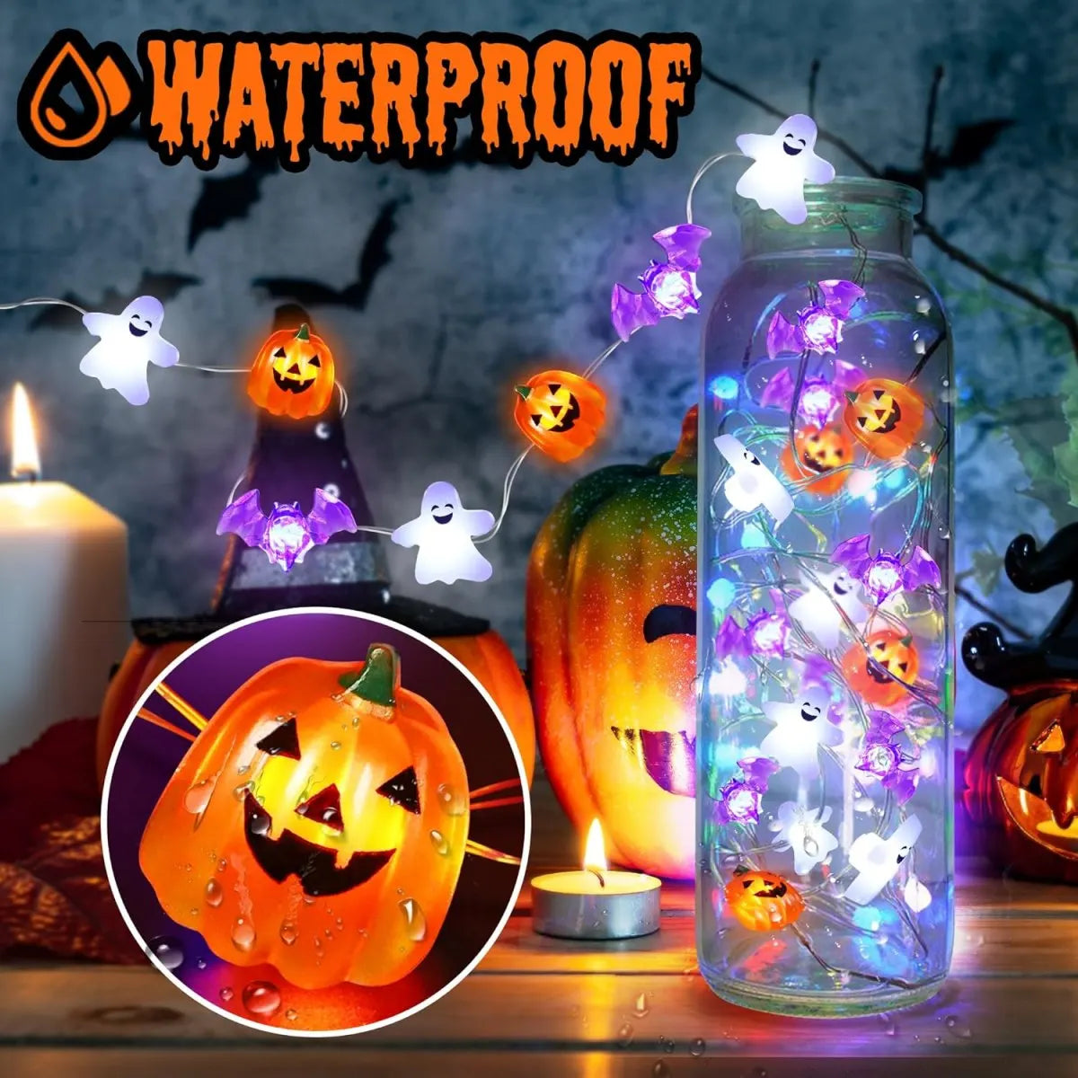 Ghost & Pumpkin Fairy Lights, photo 3