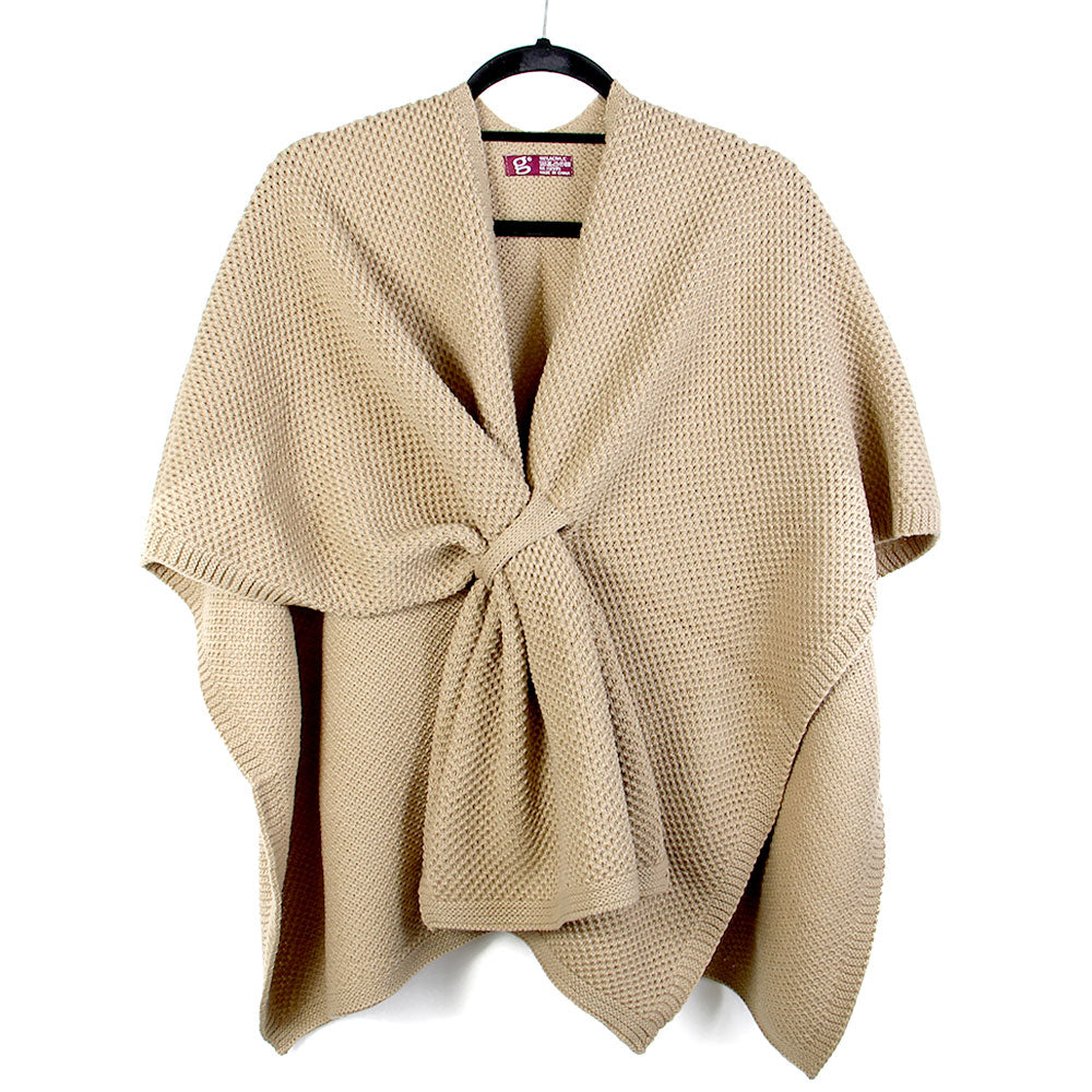 Front-Tie Textured Knit Wrap