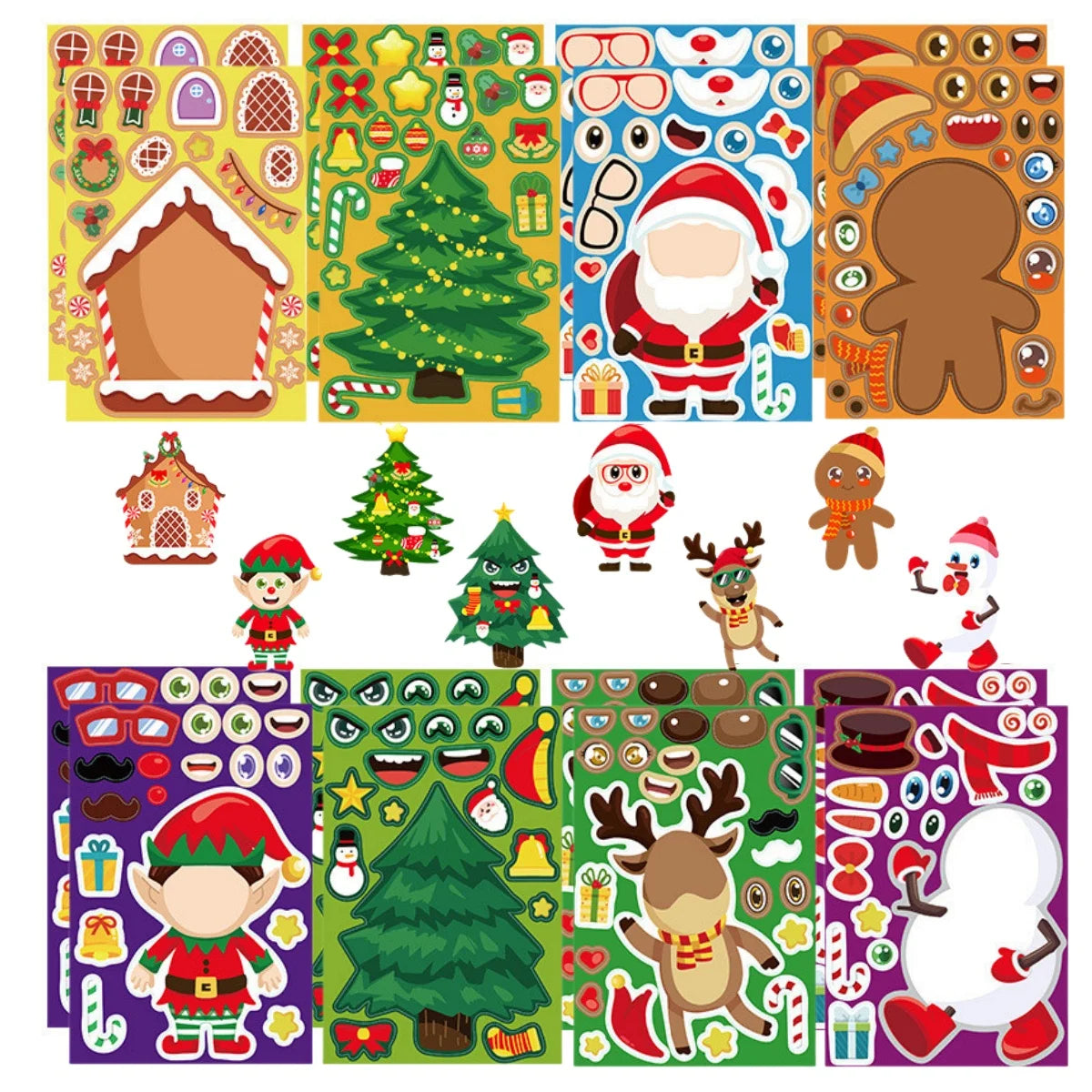 The Make-a-Face Christmas Sticker Sheets