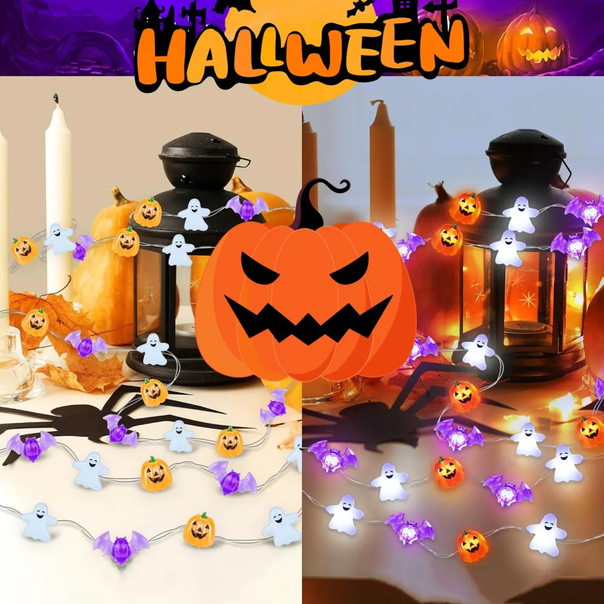 Ghost & Pumpkin Fairy Lights, photo 2