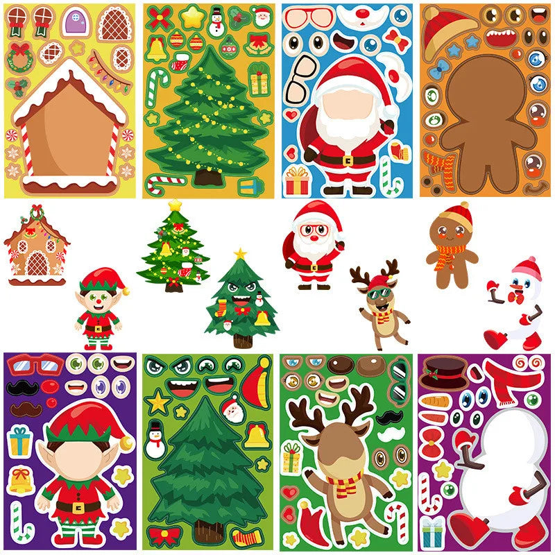 The Make-a-Face Christmas Sticker Sheets