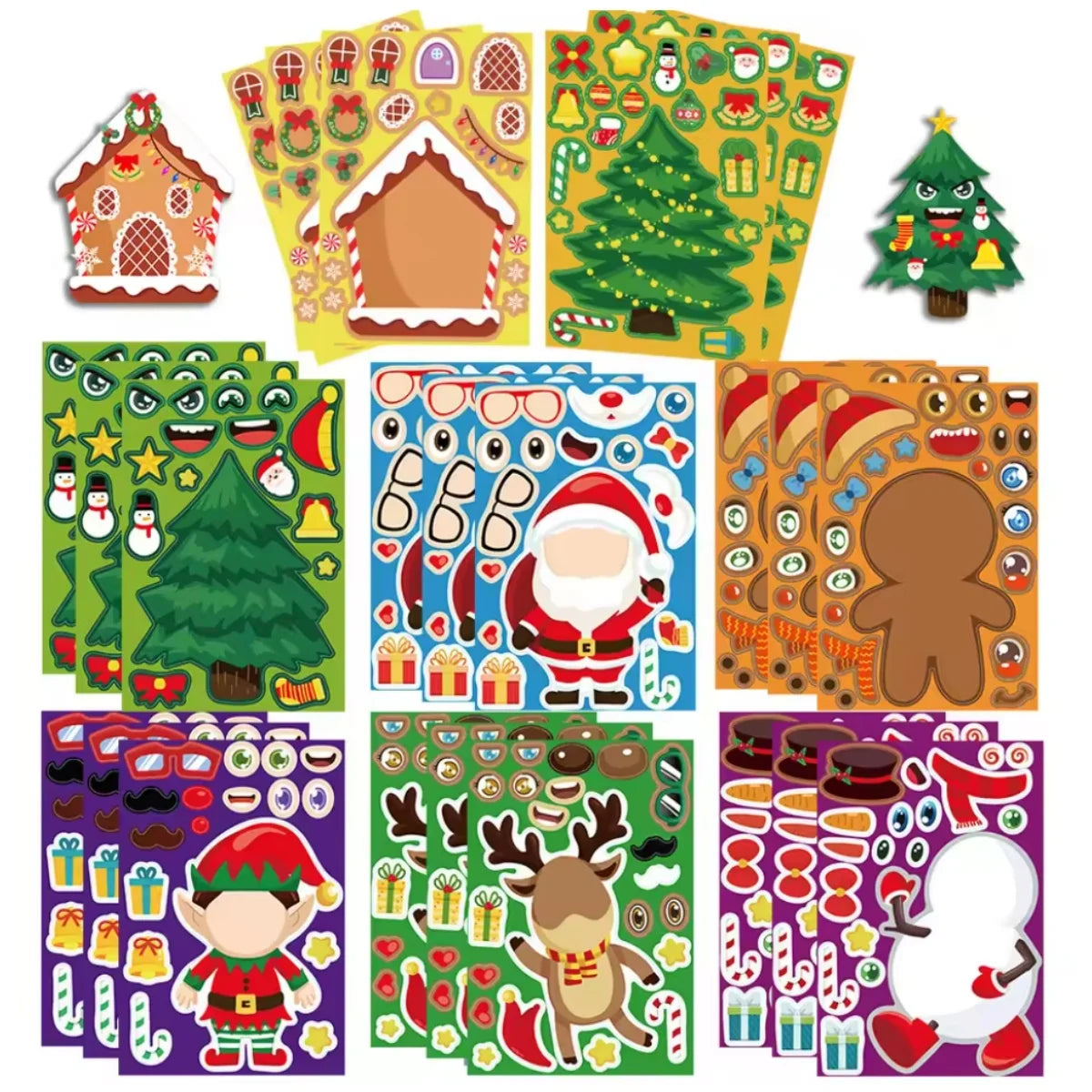 The Make-a-Face Christmas Sticker Sheets