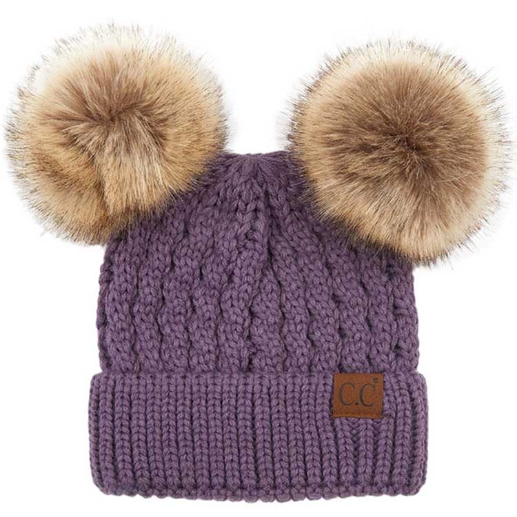 C.C Double Pom Cable Knit Beanie, photo 10
