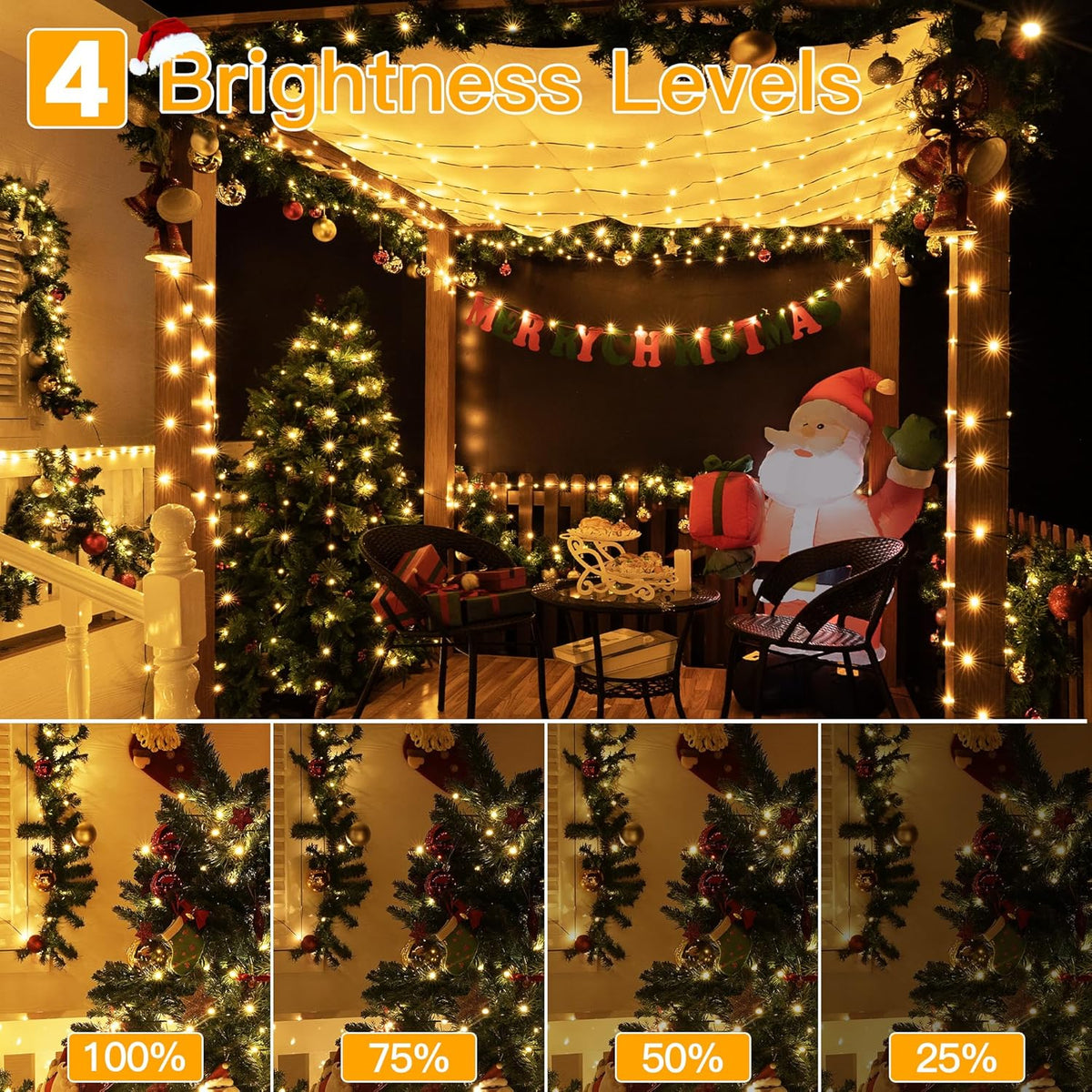 Warm White Icicle Curtain Lights (33 ft), photo 2