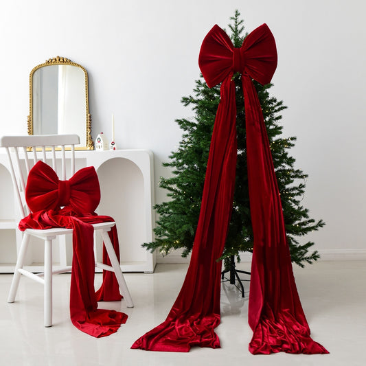 Oversized velvet Christmas bow