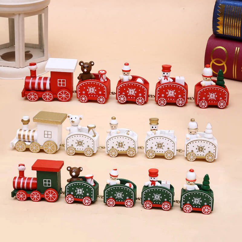 Wooden Christmas train decoration