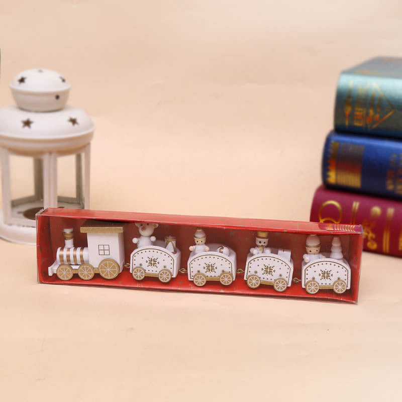 Whimsical wooden Christmas train